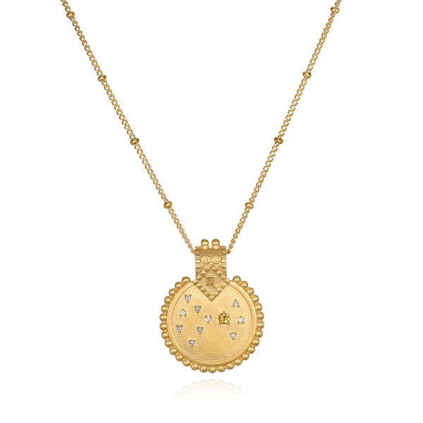 satya jewelry Mandala Zodiac Scorpio Citrine Necklace