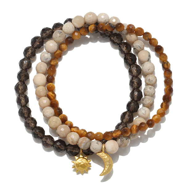 satya jewelry Manifest Balance Gemstone Bracelet Set