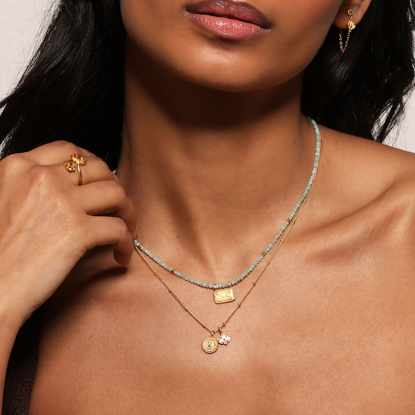 Satya Jewelry Manifesting Possibilities Lotus White Topaz Necklace