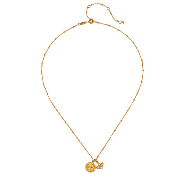 Satya Jewelry Manifesting Possibilities Lotus White Topaz Necklace