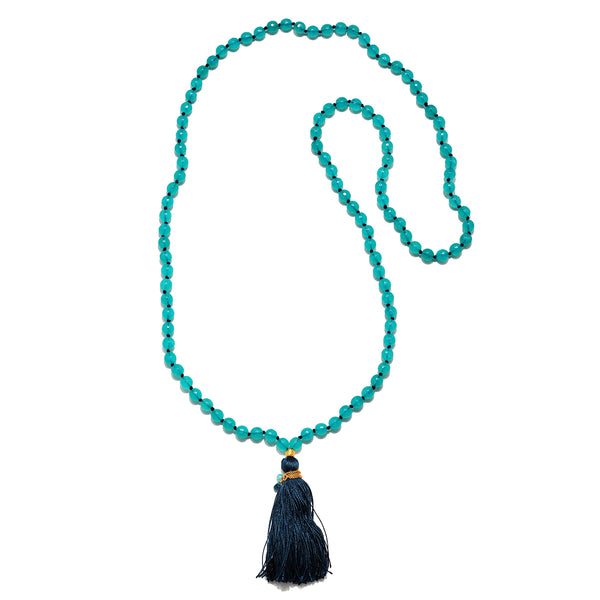 Satya Jewelry Many Truths Angelite And Blue Topaz Gemstone Mala