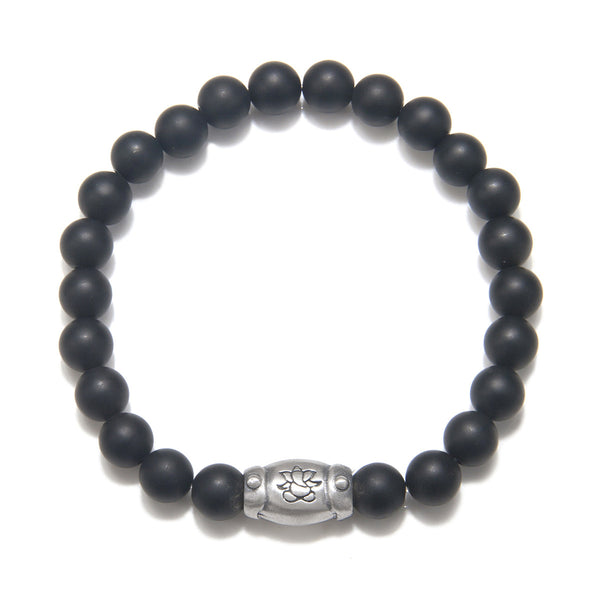 satya jewelry Men's Ganesha Hindu God Black Onyx Bracelet