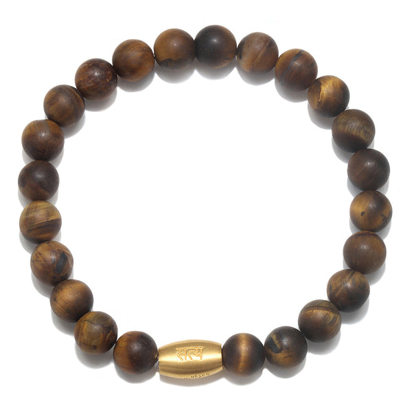 satya jewelry Men's Sacred Insight Tiger Eye Gemstone Bracelet