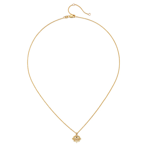 Satya Jewelry Mini All-Seeing Eye 14kt Gold Diamond Necklace