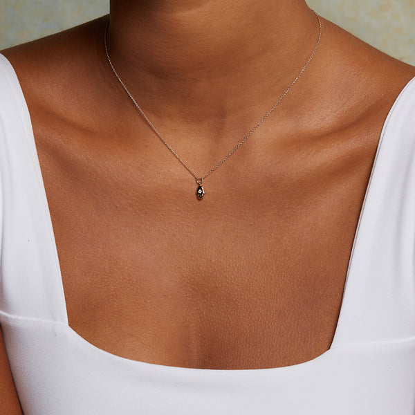 Satya Jewelry Mini Hamsa Diamond 14kt Gold Pendant Necklace