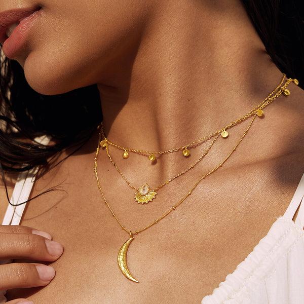 Satya Jewelry Moon Phases Of Femininity Gold Choker