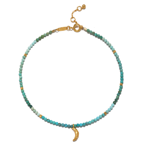 satya jewelry Moonlit Journey Turquoise Moon Anklet
