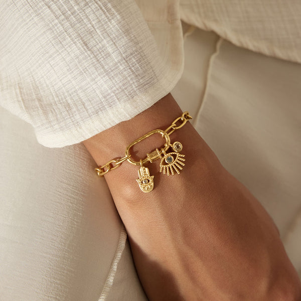 Satya Jewelry New Beginnings Lotus Charm Holder Bracelet