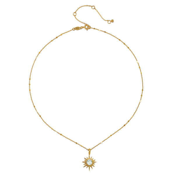 Satya Jewelry North Star Blue Topaz Starburst Necklace