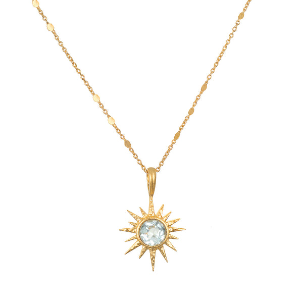 satya jewelry North Star Blue Topaz Starburst Necklace