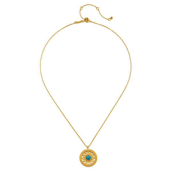 Satya Jewelry Nurture Intuition Turquoise Mandala Necklace
