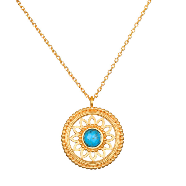 satya jewelry Nurture Intuition Turquoise Mandala Necklace