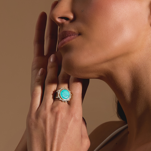 Satya Jewelry Nurture Your Voice Turquoise Silver Ring