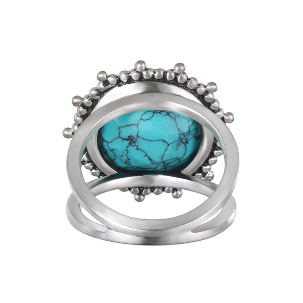 Satya Jewelry Nurture Your Voice Turquoise Silver Ring