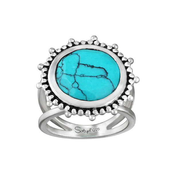 satya jewelry Nurture Your Voice Turquoise Silver Ring