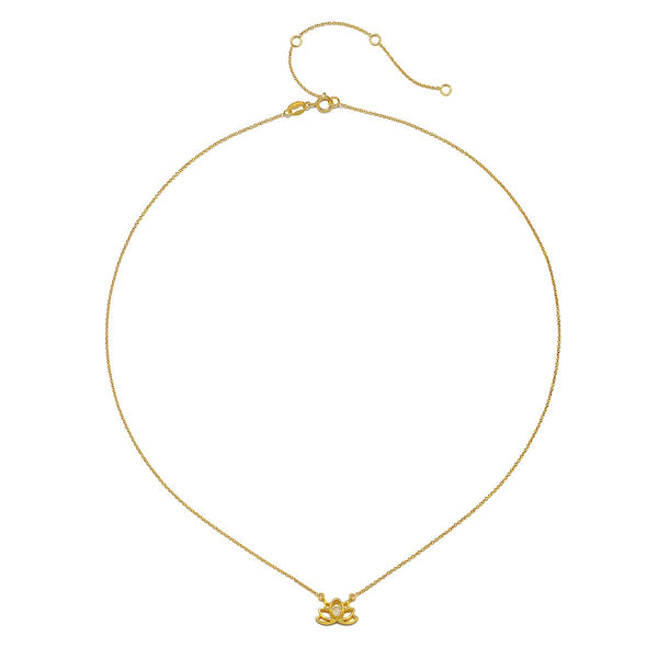 Satya Jewelry Open Lotus Diamond 14kt Gold Necklace