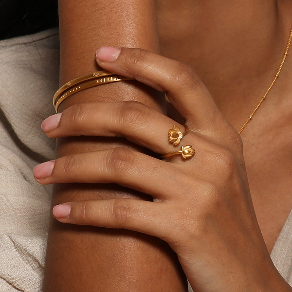 Satya Jewelry Open To Possibilities Double Lotus Ring