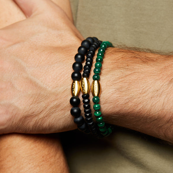 Satya Jewelry Path To Healing Malachite Gemstone Men's Bracelet