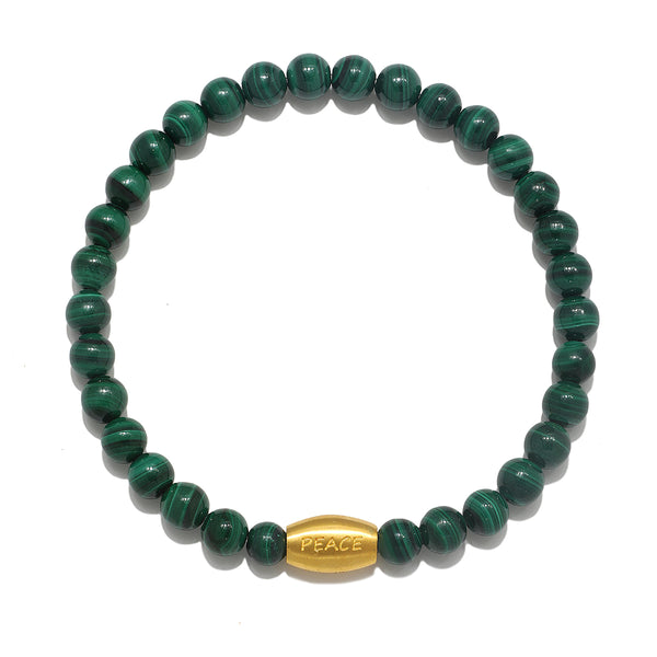 satya jewelry Path to Healing Malachite Gemstone Men's Bracelet