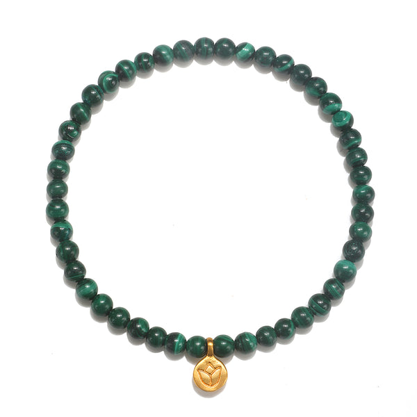 satya jewelry Personal Evolution Lotus Malachite Gemstone Bracelet