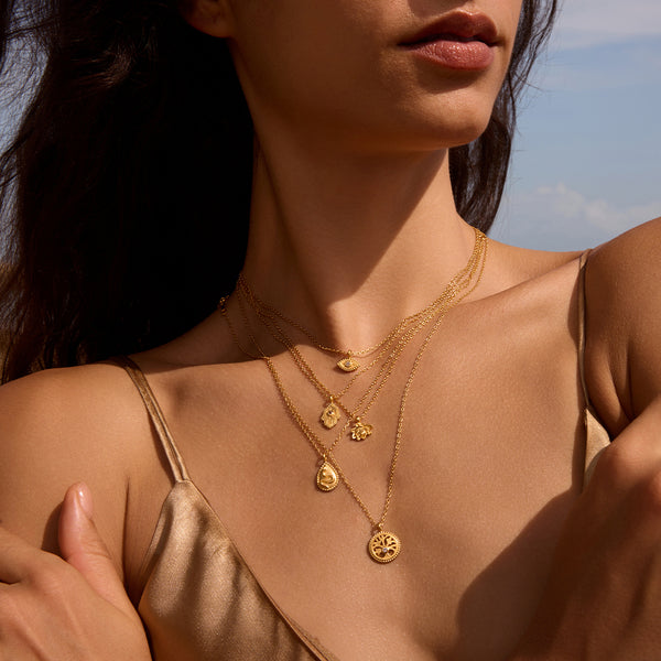 Satya Jewelry Protective Hand White Topaz Hamsa Necklace