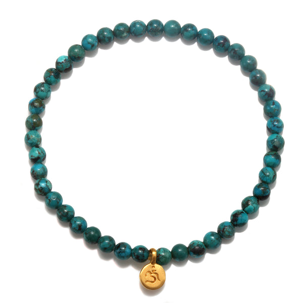 satya jewelry Protective Om Turquoise Gemstone Bracelet