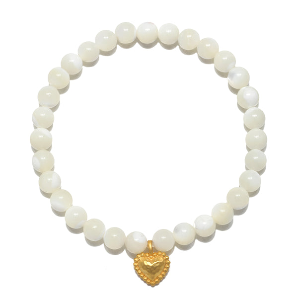 satya jewelry Pure Heart Mother of Pearl Stretch Bracelet