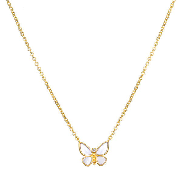 satya jewelry Renewed Hope Pearl Butterfly Necklace