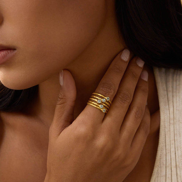 Satya Jewelry Abundant Prosperity Blue Topaz Ring