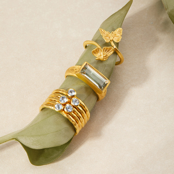 Satya Jewelry Abundant Prosperity Blue Topaz Ring