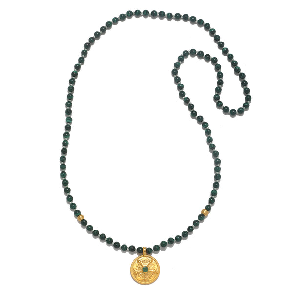 Satya Jewelry All Paths Malachite Mala Necklace