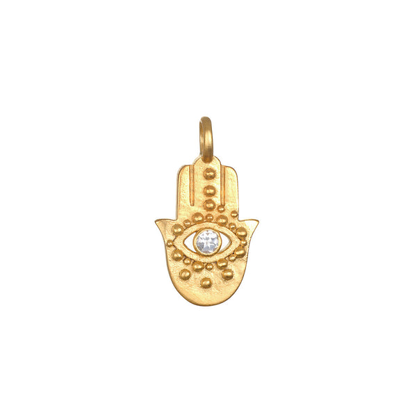 satya jewelry Ancient Hamsa White Topaz Charm