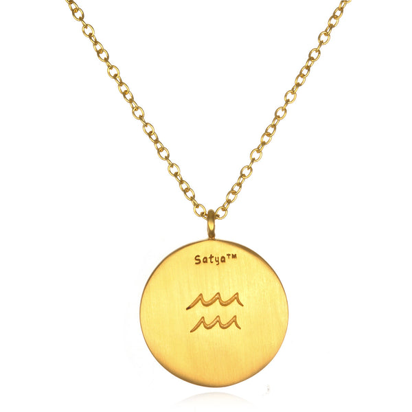 Satya Jewelry Aquarius Zodiac Necklace