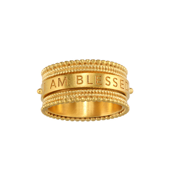 satya jewelry Blessings Mantra Spinning Ring