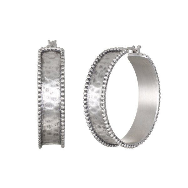 satya jewelry Bold Spirit Silver Hoop Earrings