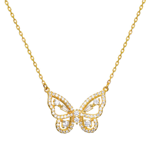 satya jewelry Butterfly CZ Statement Necklace