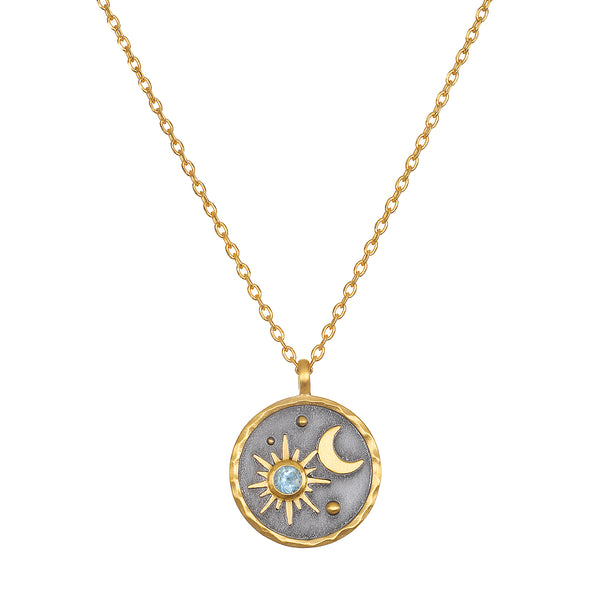 satya jewelry Celestial Birthstone Necklace - March