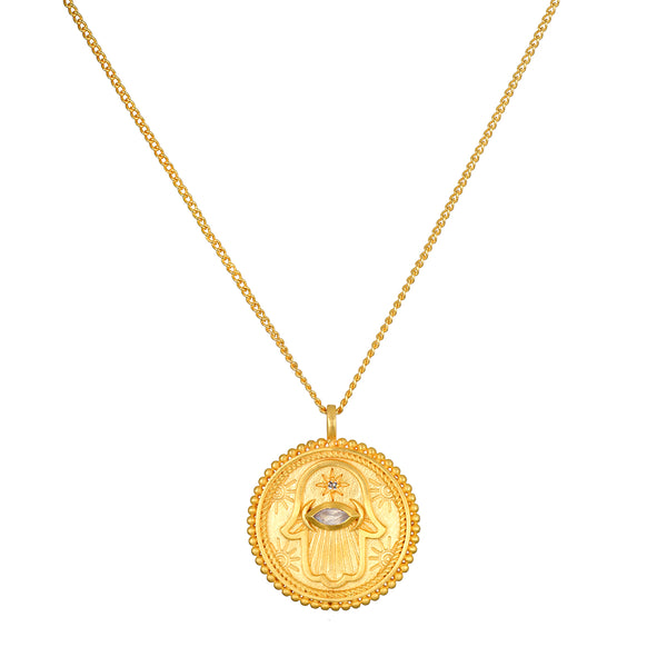 satya jewelry Cradled in Positivity Hamsa Necklace