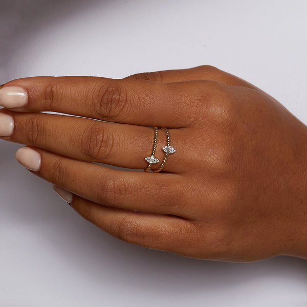 Satya Jewelry Diamond 14kt Gold Marquise Ring