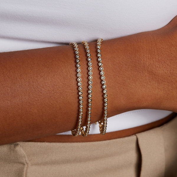 Satya Jewelry Diamond 14kt Gold Tennis Bracelet