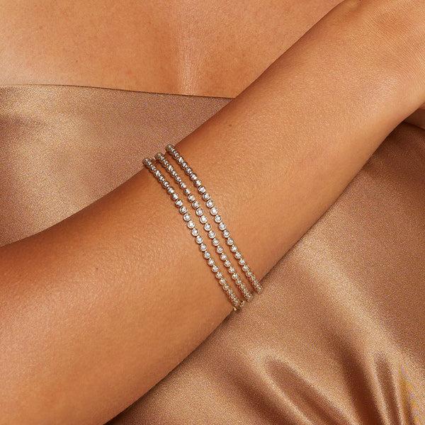 Satya Jewelry Diamond 14kt Gold Tennis Bracelet