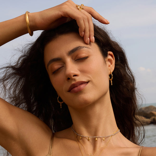Satya Jewelry Drops Of Beauty Dot Hoop Earrings