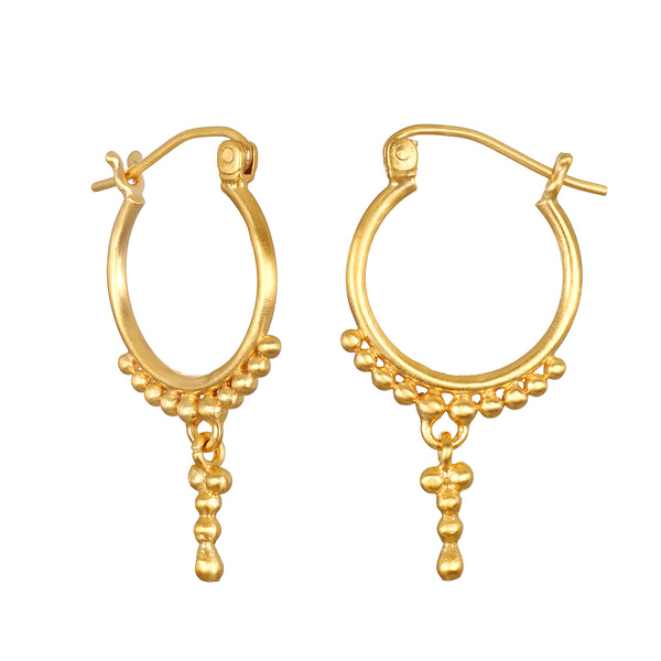 satya jewelry Drops of Beauty Dot Hoop Earrings