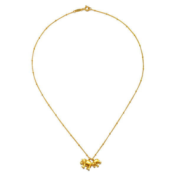 Satya Jewelry Elephant Love Gold Necklace
