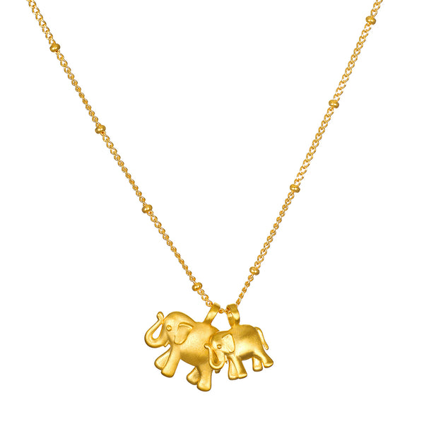 satya jewelry Elephant Love Gold Necklace