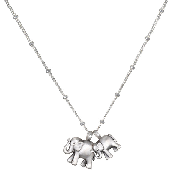 satya jewelry Elephant Love Silver Necklace
