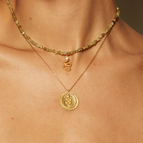 Satya Jewelry Eternal Energy Snake Coin Necklace