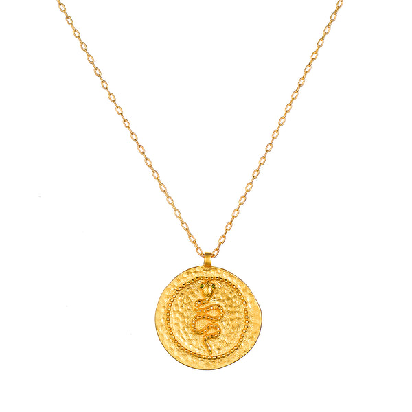 satya jewelry Eternal Energy Snake Coin Necklace