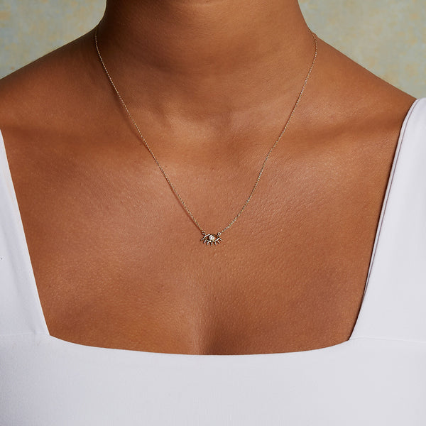 Satya Jewelry Evil Eye Diamond 14kt Gold Necklace