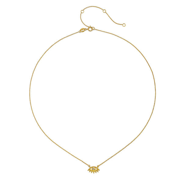 Satya Jewelry Evil Eye Diamond 14kt Gold Necklace